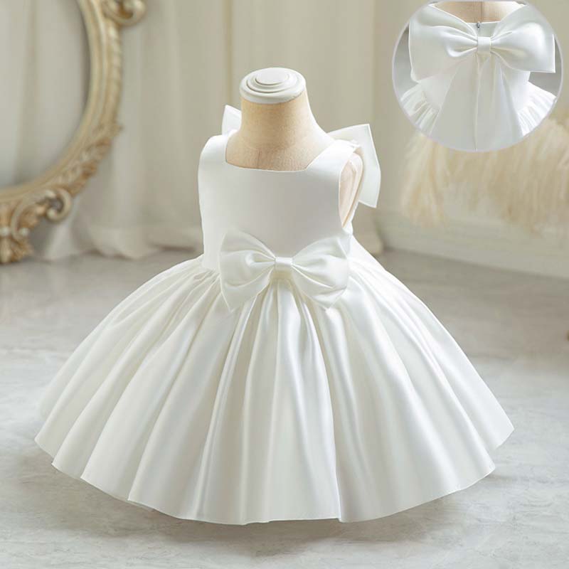 Baby Clothing Dresser - 小さな女の子のための大きな弓のパーティードレス,プリンセスの誕生日の服,花柄,エレガントなフォーマルなイブニングウェア,甘い