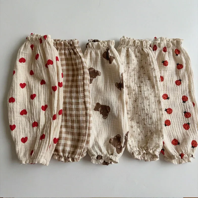 Baby Clothing Organic - ソフトモスリン服パンツパンタロンカプリパンツオーガニックコットンベビーパンツ新生児幼児秋春夏冬キュートプリント
