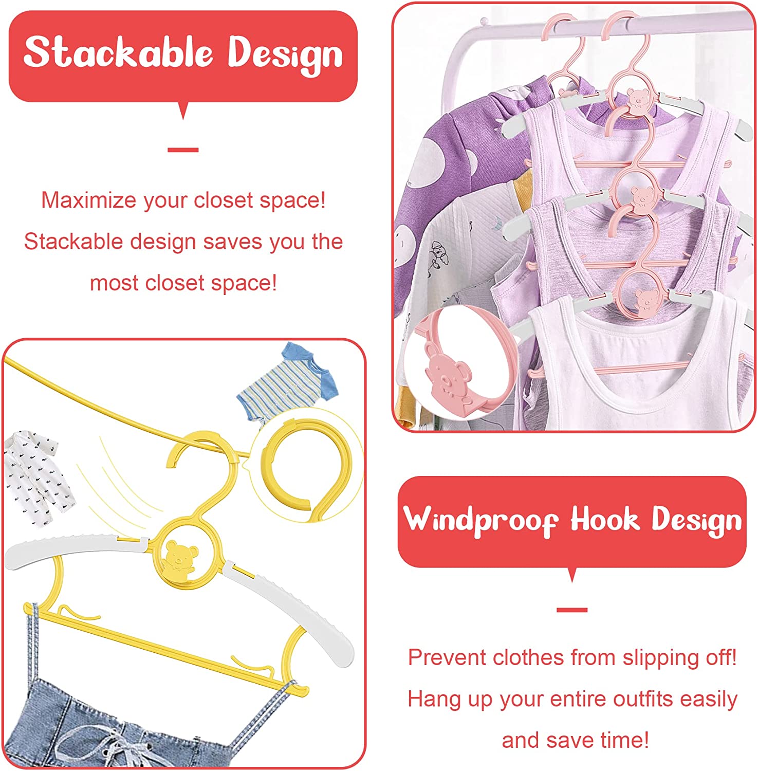 UNTIOR ノンスリップベビー服ハンガー調節可能な収納ハン - Baby Clothing Hanging Rack のレビューと価格