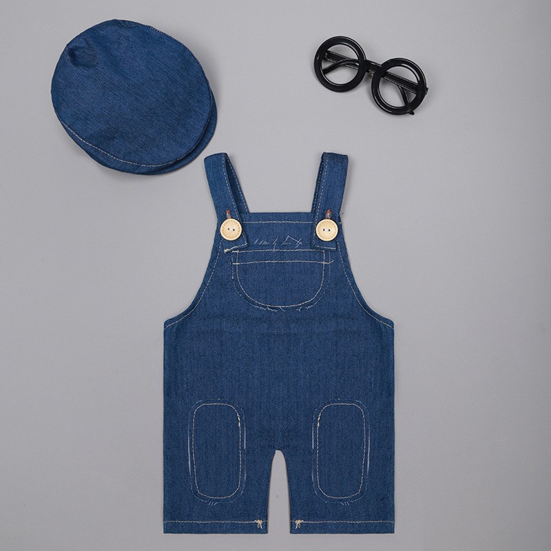 ❤️ 新生児写真撮影服デニムオーバーオールスタジオベビーボー - Baby Clothing Dividers のレビューと価格