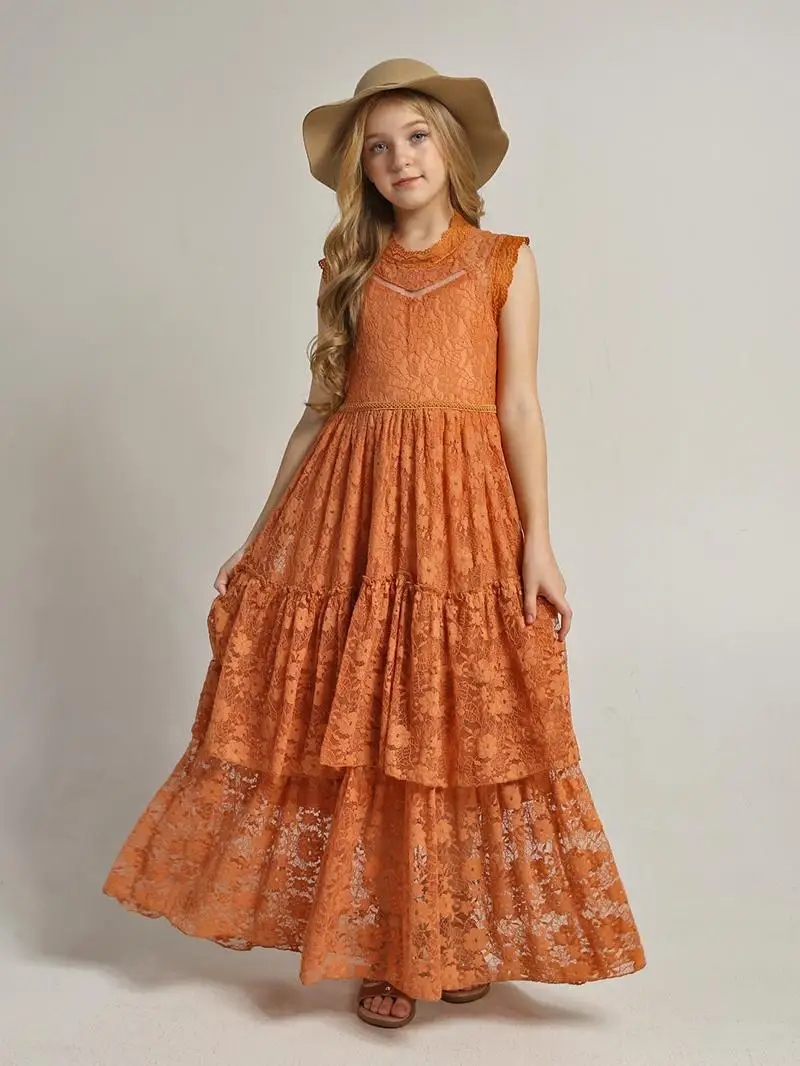 女の子用花柄ドレス、レースコットンワンピース、ベビー・キッズ - Baby Clothing Dresser のレビューと価格