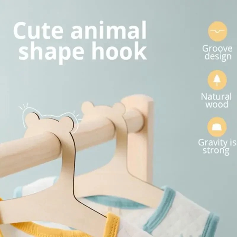5/10 個ベビー服ラックかわいいクマ木製子供服ハンガーホー - Baby Clothing Hanging Rack のレビューと価格