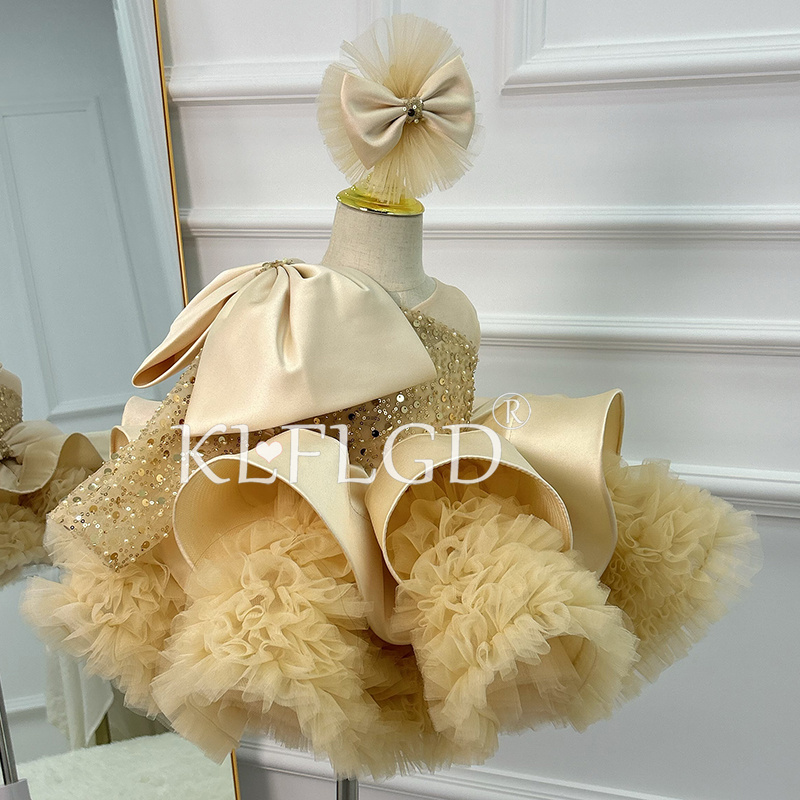 KLFLGD ゴージャスでエレガントな女の子用ドレス サテン - Baby Clothing High End のレビューと価格