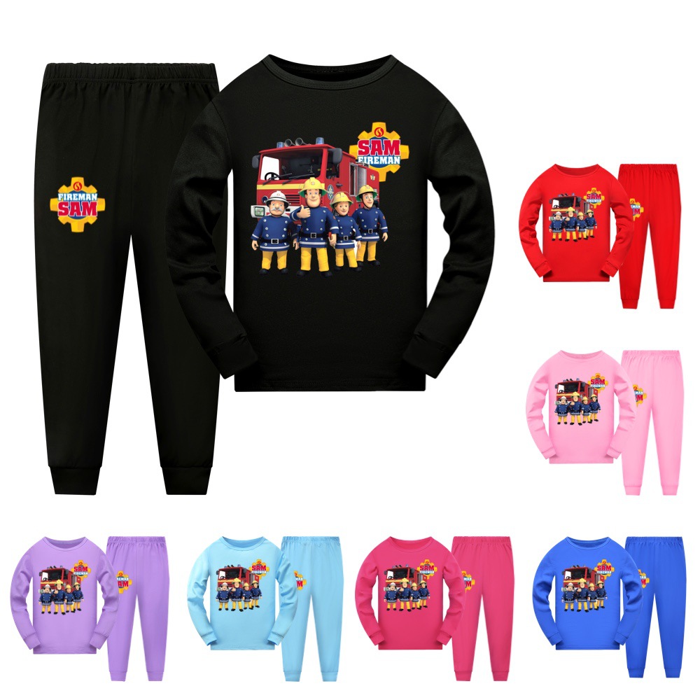 子供用長袖パジャマセット,アニメ,消防士,男の子,女の子 - Baby Clothing Dividers のレビューと価格