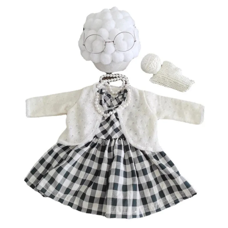 新生児写真撮影小道具女の赤ちゃんおばあちゃん衣装男の子おじい - Baby Clothing Dividers のレビューと価格