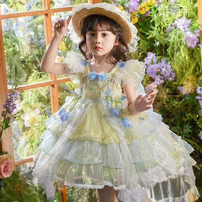 女の子ハイエンドロリータプリンセスドレス子供誕生日ドレス女の - Baby Clothing High End のレビューと価格